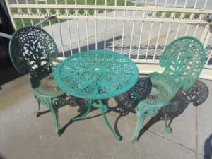 Vintage Heavy Cast Iron Outdoor Setting - 3 piece, Delivery Extra ,