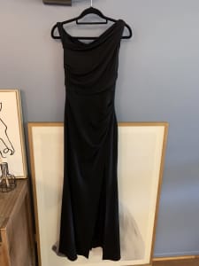 Worn Once Black Sheike Stella Off Shoulder Gown Size 6 RRP $239