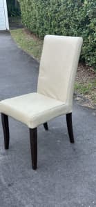 Nick Scali - cream leather dining chairs