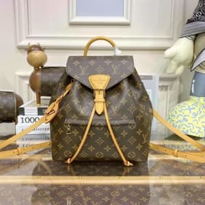 LOUIS VUITTON Montsouris PM Backpack M45515 Monogram Canvas Colored Leather