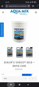 19L drum Aqua Mix Sealers Choice Gold. Unopened