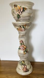 Porcelain, planter pot stand,Capodimonte Jardiniere, from Italy 1970’s