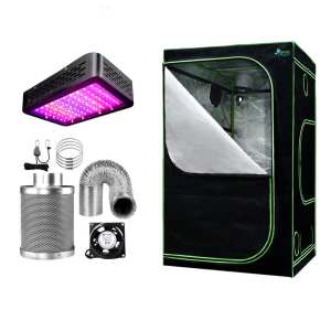 Greenfingers Grow Tent Light Kit 120x120x200CM 1000W LED 6 Vent Fan,