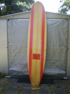 SURFBOARD mid- length Malibu 8ft-1in by Warren Cornish