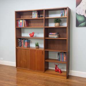 Retro Vintage Teak Wall Unit Bookshelf / Room Divider / Cabinet