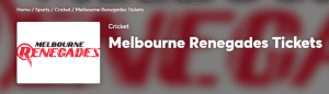 BBL Melbourne Renegades v Adelaide Strikers Adult GA Tickets