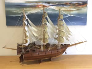 Large 120cm wooden sailing ship. Ready to display $220