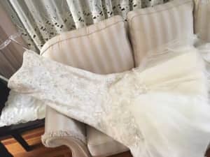 Wedding dress and vale