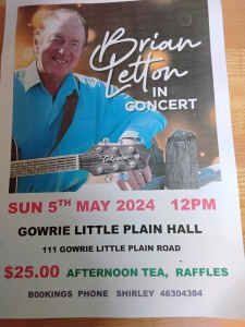 Brian Letton Country Music Show at Gowrie Little Plain Hall 