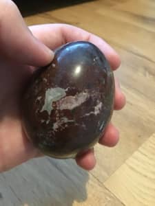 Beautiful stone egg shape fragile comes with free stand good condition