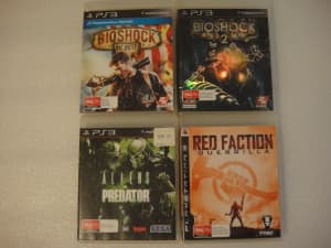 PS3 Games Aliens Vs Predator, Red Faction Guerrilla, Bioshock 2 & 4