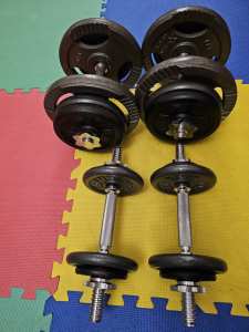 Dumbbell Set x 2 with total 48kg weight plates