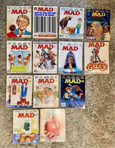 Bulk lot x 13 1970s vintage MAD magazines (US) comics