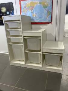 IKEA Trofast unit with 7 storage tubs