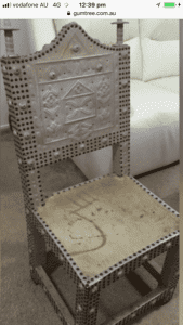 Vintage Antique Pressed Metal Chair Very Unusual