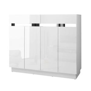 Artiss 120cm Shoe Cabinet Shoes Storage Rack High Gloss Cupboard Whit