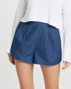 Calli Adrianna Blue Denim Polka Dot shorts (10) - new (ORP $70)