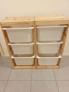 2 x Ikea Storage combination with three boxes each