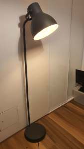 Ikea Floor Lamp - Hektar - Dark Grey With Light Bulb