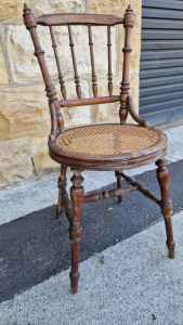 Dining chairs, classical – Elm wood & rotan