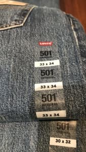 NWT LEVIS 501 Jeans Acid wash blue ALL sizes - pics pre buy offered.