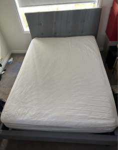 Double bed with mattress & mattress protector