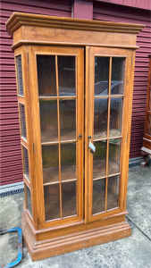 Wooden display cabinet with doors - open to offers