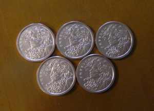 5 x 1oz Copper 999 Coins - Freedom Girl - Slave Queen