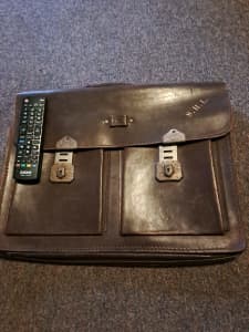 Antique/vintage brown leather briefcase. 