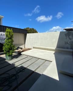 Concrete finish rendered feature walls 