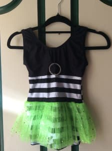 Black & White striped green dance costume
