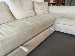 beige ikea sofa bed with storage FRIHETEN