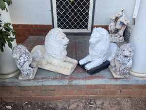 Concrete garden Lions
