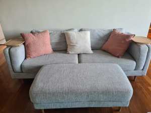 Lounge Lovers 3 Seater Sofa and Ottoman