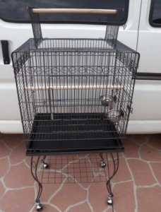 BRAND NEW Open roof bird cage in black or white flat packed eft