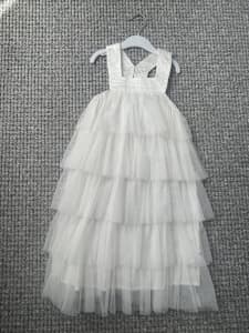 White stylish children’s dress in size 5