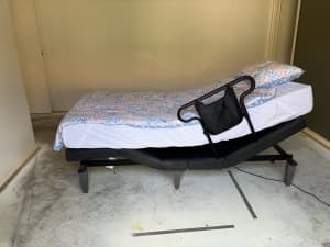 Electric adjustable lift mobility bed king single