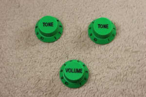 electric guitar volume tone knob potentiometer hat green /black letteS