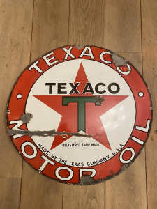 Texaco RARE Gas Station Porcelain Sign 1920-30s