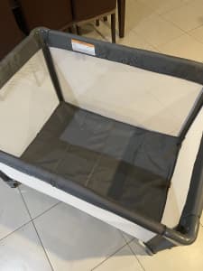 Portable cot - grey and white