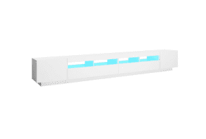 vidaXL TV Cabinet with LED Lights White - (SKU:3081924) Free Delivery