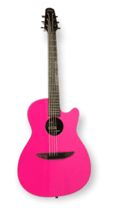 Haze Neon Pink Acoustic Guitar RoundBack Cutaway with FreeGigbag
