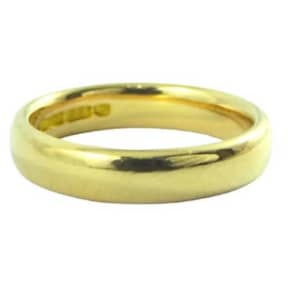22ct Yellow Gold Plain Band Ring Size - L (028700203929)