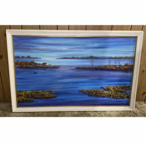 Original Artwork By Leo Cook Art Painting Lake Signed By Artist Framed