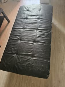 ottoman black faux leather 1.5m long