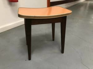 Vintage stool Comfy curved retro orange stool bar stool