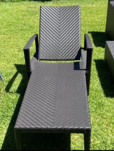 MOVING SALE Brown Wicker Sun Lounge Recliner Chair