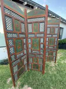 Hand painted wooden screen/room divider