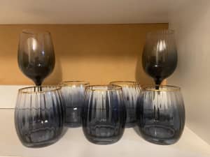 Ombré tumblers and wine glasses