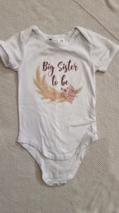 Big sister to be romper 12-18months size 1. Baby announcement. 